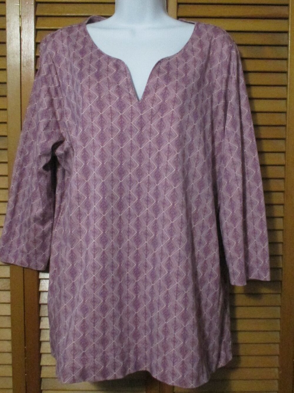 L.L. Bean top soft cotton stretchy purple lavender 3/4 sleeve like new size 1x
